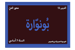 شرح نصّ بونوّارة، 7 أساسي، محور الحيّ